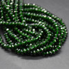 Green Goldstone FACETED Rondelle Spacer Beads - 4mm x 2mm - 15'' Strand, for Jewellery Making