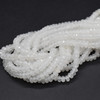 White Snow Jade FACETED Rondelle Spacer Beads - 4mm x 2mm - 15'' Strand, for Jewellery Making