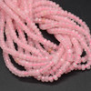 Rose Quartz FACETED Rondelle Spacer Beads - 4mm x 2mm - 15'' Strand, for Jewellery Making