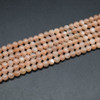 Sunstone in Peach Moonstone Round Beads - 4mm, 6mm, 8mm Sizes -15'' Strand, for Jewellery Making