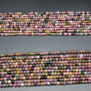 Dark Coloured Multi-coloured Tourmaline Gemstone Round Beads - 3mm or 3.5-3.9mm - 15'' Strand, for Jewellery Making