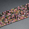 Dark Coloured Multi-coloured Tourmaline Gemstone Round Beads - 3mm or 3.5-3.9mm - 15'' Strand, for Jewellery Making