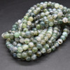 Light Moss Agate Gemstone Round Beads 4mm, 6mm, 8mm, 10mm Sizes - 15'' Strand, for Jewellery Making