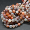 Red Botswana Agate Gemstone Round Beads - 4mm, 6mm, 8mm, 10mm Sizes - 15'' Strand, for Jewellery Making