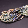 Rainbow Chrysocolla & Lapis Lazuli Gemstone FACETED Round Beads - 4mm - 15'' Strand, for Jewellery Making, DIY