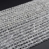 Cloudy Quartz Gemstone Diamond Cut FACETED Round Beads - 6mm, 8mm sizes - 15'' Strand, for Jewellery Making DIY