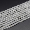 Cloudy Quartz Gemstone Diamond Cut FACETED Round Beads - 6mm, 8mm sizes - 15'' Strand, for Jewellery Making DIY
