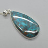 Azurite Oval, Teardrop Pendant in 925 Silver , 1 Piece,  3.2cm-4.7cm,  No Chain - 4 Options