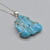 Sleeping Beauty Turquoise Pendant in 925 Silver , 1 Piece,  2.7-3.3cm,  No Chain - 4 Options
