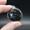 Greenland Nuummite Cabochon Pendant in Sterling Silver - 1 Piece - 8 Styles Available - No Chain