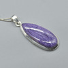 Charoite Pendant in 925 Silver , 1 Piece,  3cm-4.5cm,  No Chain - 5 Options
