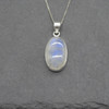 Rainbow Moonstone Pendant in 925 Silver , 1 Piece,  2.6cm-3.5cm,  No Chain - 8 Options