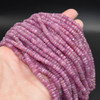 Pink Sapphire Irregular Faceted Rondelle Beads, 2.5-5mm x 1.5-3mm, 16'' Strand  Gemstone Beads for Jewellery