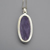 Charoite Pendant In 925 Silver - 1 Piece - 4.5cm - No Chain