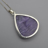 Charoite Teardrop Pendant In 925 Silver - 1 Piece - 4.5cm - No Chain