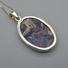 Orange Sodalite Oval Pendant In 925 Silver - 1 Piece - 4cm - No Chain #02