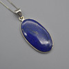 Lapis Lazuli Oval Pendant In 925 Silver - 1 Piece - 4.5cm - No Chain