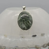 Seraphinite Oval Pendant In 925 Silver - 1 Piece - 4.5cm - No Chain