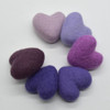 100% Wool Felt Hearts - 6cm - Handmade - 50 Pcs - Assorted Colours