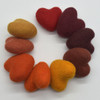 100% Wool Felt Hearts - 6cm - Handmade - 50 Pcs - Assorted Colours