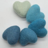 100% Wool Felt Hearts - 6cm - Handmade - 50 Pcs - Assorted Colours