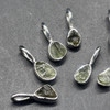 Genuine Raw Moldavite Dainty Sterling Silver Pendant - 1 Piece - 0.6mm-0.7mm
