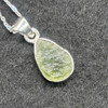 Genuine Raw Moldavite Sterling Silver Pendant - 1 Piece - 14mm x 9mm - No Chain