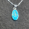 Rare Sleeping Beauty Turquoise Pendant - Genuine Arizona Robin's Egg Blue - Sterling Silver -1 pc