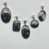 Genuine Blue John Fluorite Pendant - Rare Derbyshire Gemstone in Sterling Silver - 5 Options