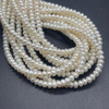 Natural Freshwater Potato Round Pearl Beads - White - 4mm - 5mm - 15'' Strand, for Jewellery making DIY