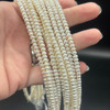Natural Freshwater Potato Round Pearl Beads - White - 4mm - 5mm - 15'' Strand, for Jewellery making DIY
