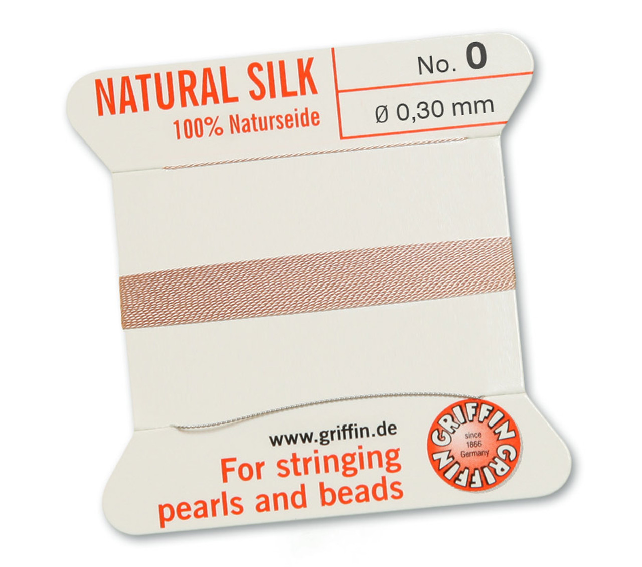 LIGHT PINK SILK STRING THREAD 0.65mm FOR STRINGING PEARLS /& BEADS GRIFFIN SIZE 5