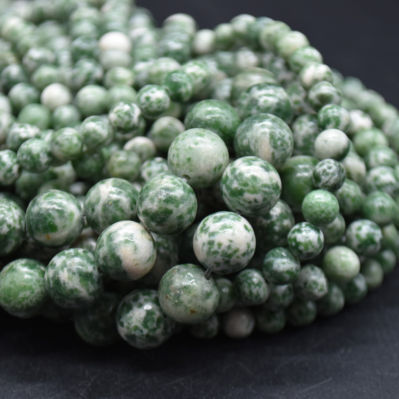 Natural 8mm Green Jadeite Jasper Round Gemstone Beads Pendant Necklace 20 AAA+ - Foto 14