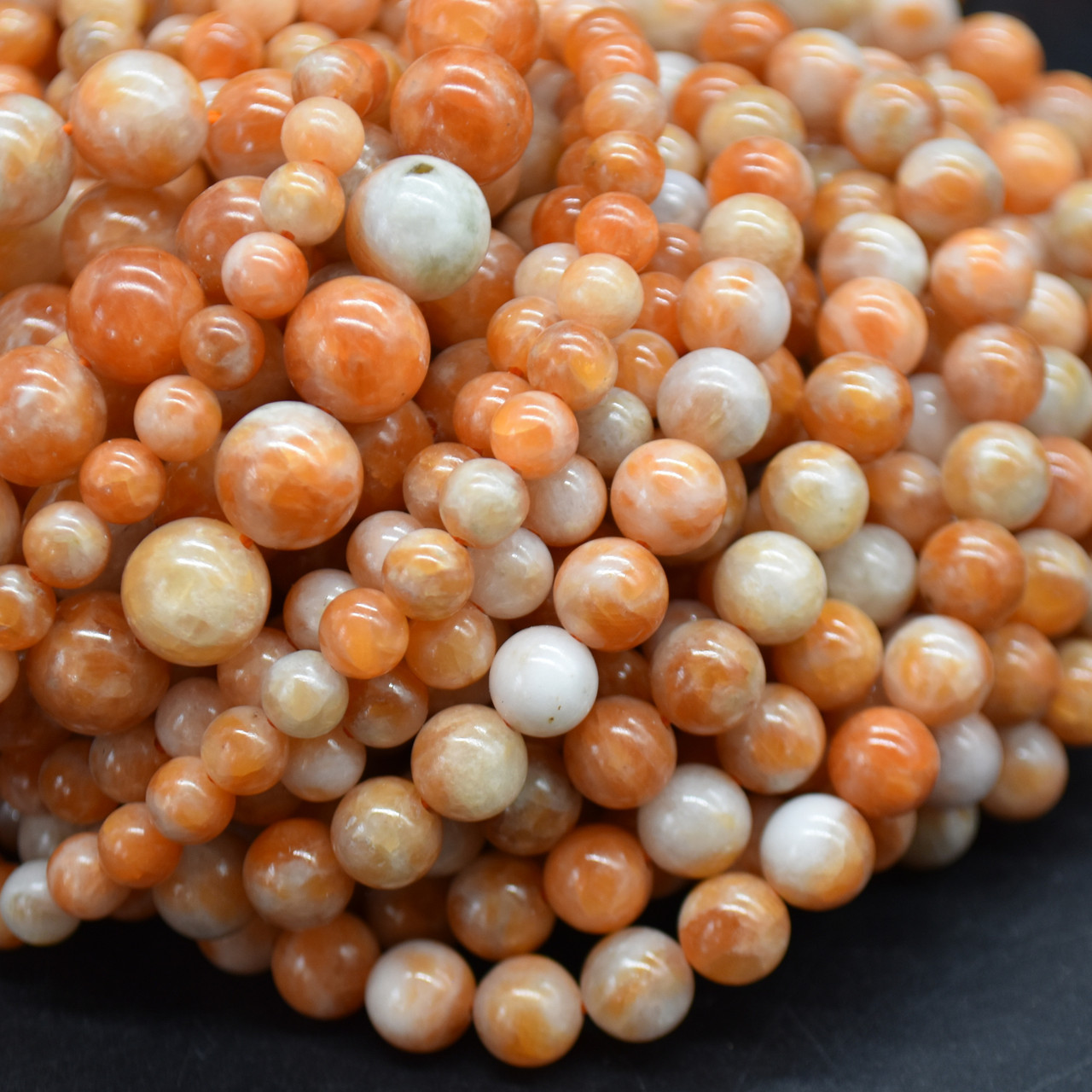 High Quality Orange Calcite (Dyed) Semi-precious Gemstone Round