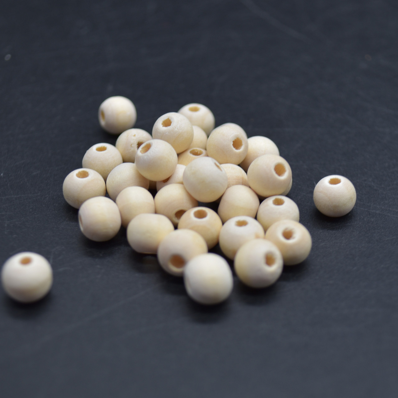 1010pcs Natural Wood Round Beads - 7 Size Mixed Polished Wood Craft Beads