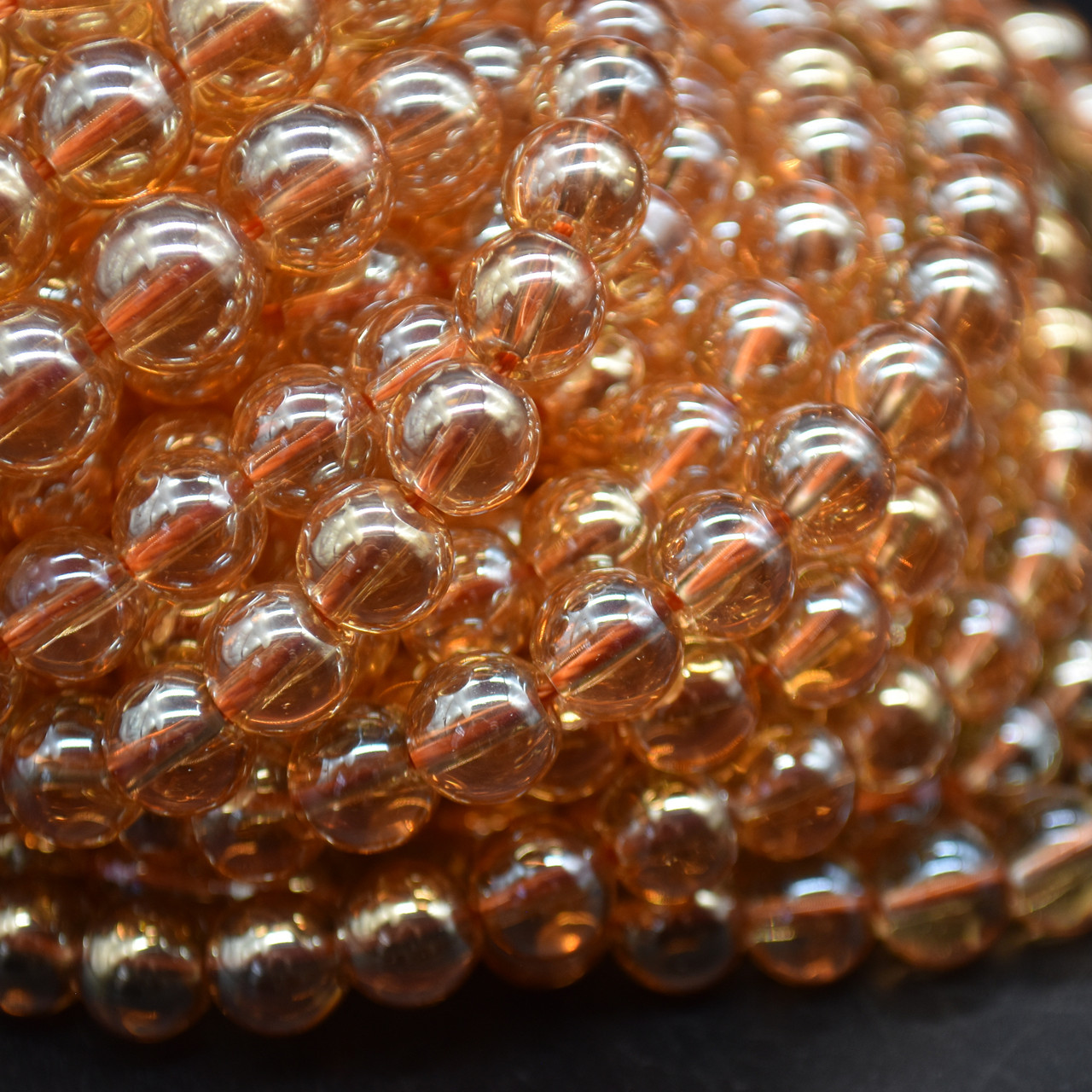 High Quality Gold Aura Quartz Round Beads - 4mm, 6mm, 8mm, 10mm sizes 