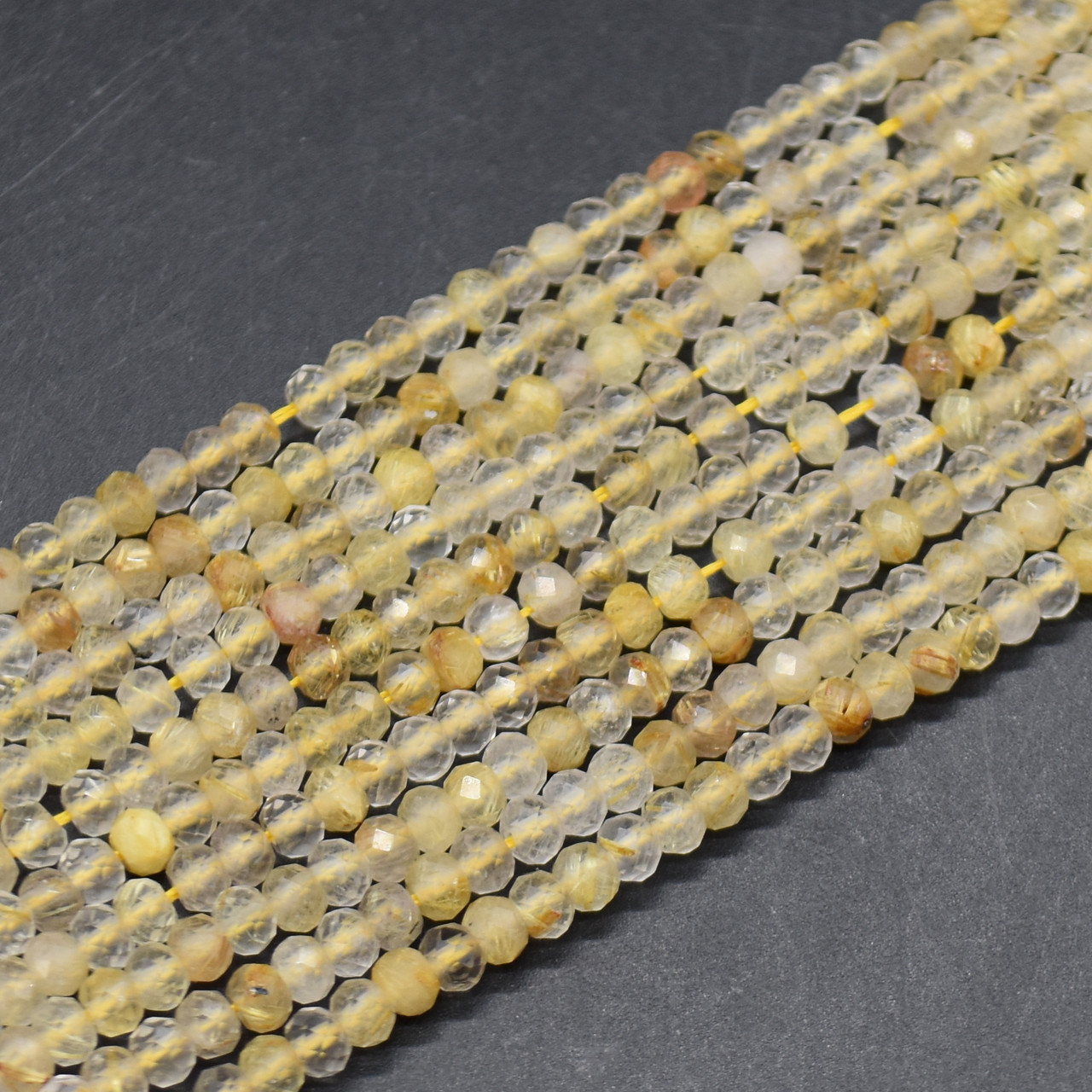 High Quality Grade A Natural Gold Rutilated Quartz Semi-Precious