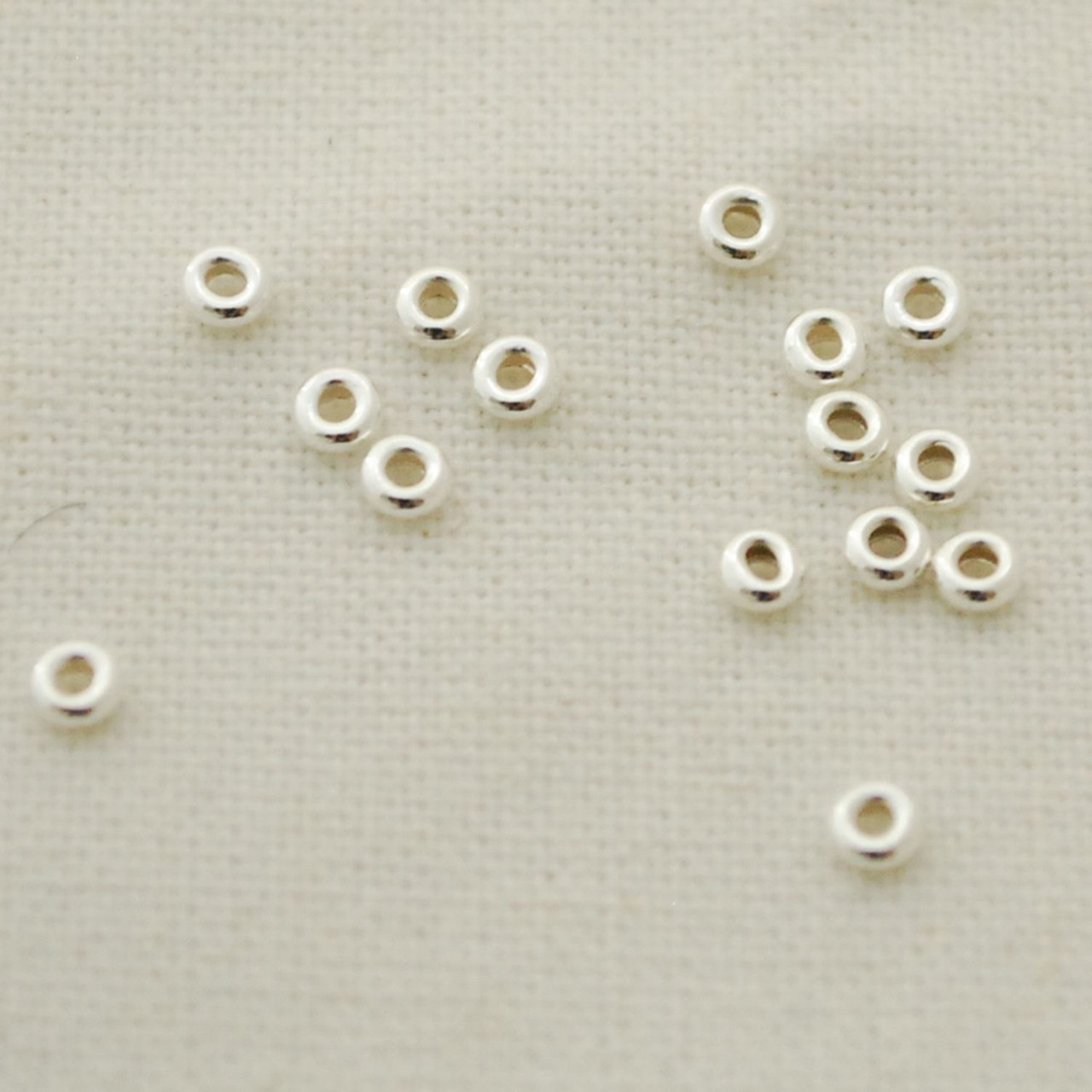 3mm 20 Italian Sterling Silver Separators Rondelle Spacer Beads