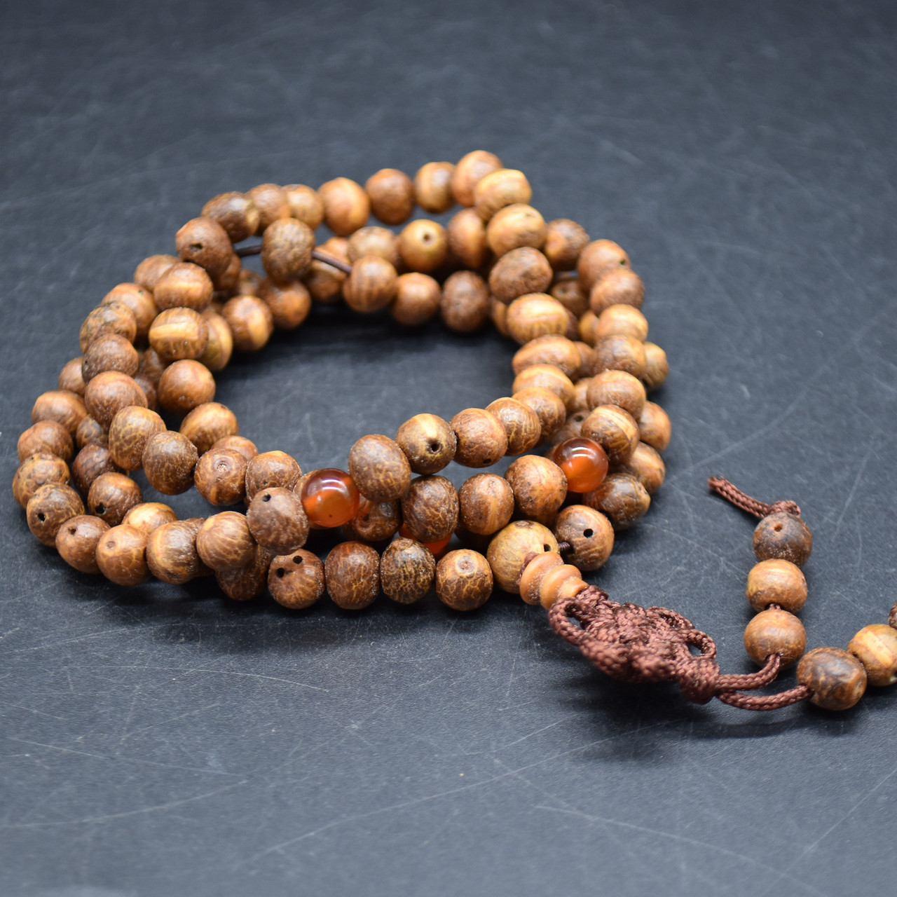 Natural Raw Bodhi Seeds Round Wood Beads 108 beads Mala