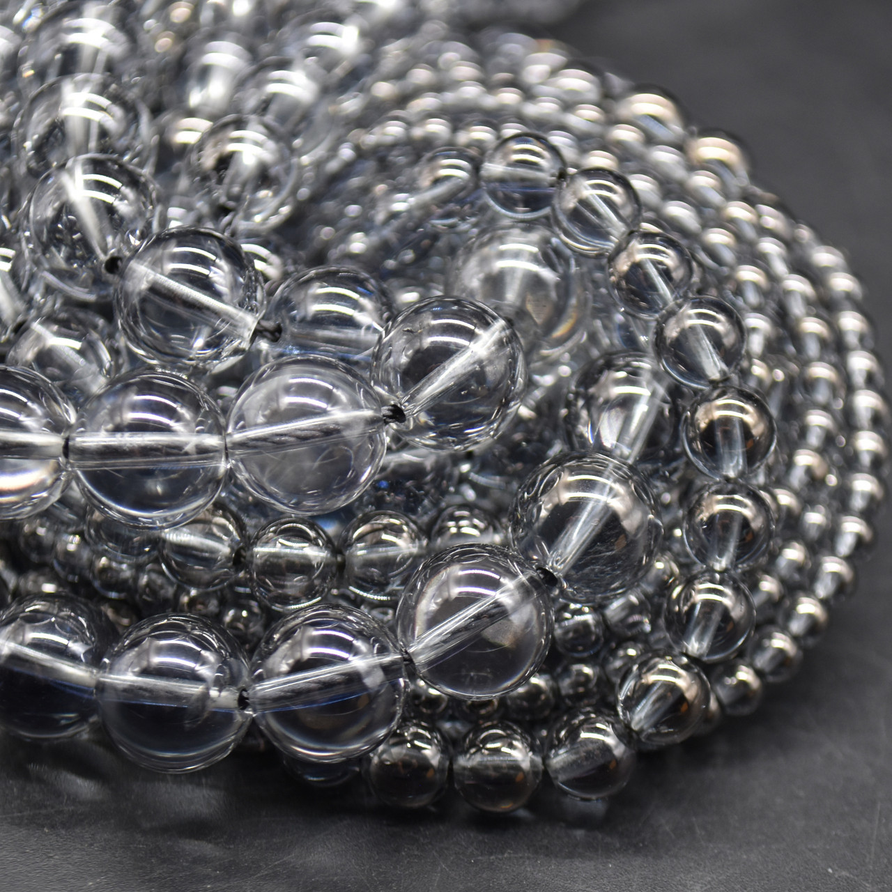 High Quality Grade A Natural Rock Crystal (Plated Colour #3 Grey