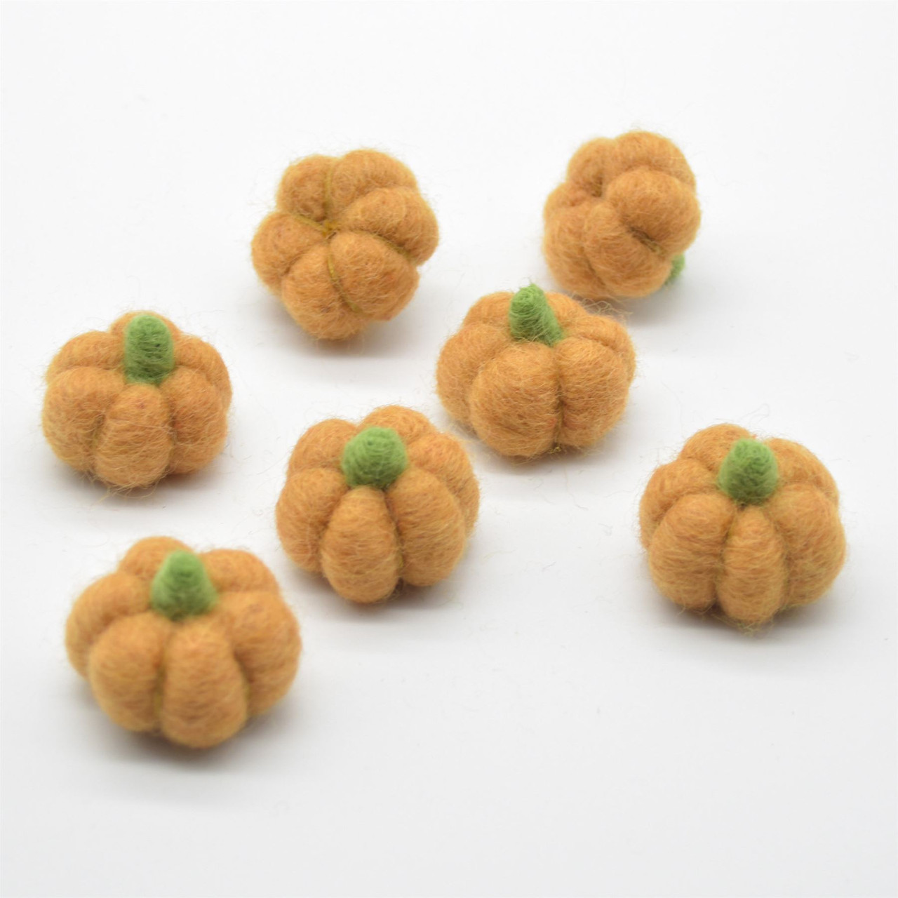 Handmade Wool Felt Pumpkin 5 Count Approx 3 5cm X 2 2 5cm Orientaldirect Co Uk