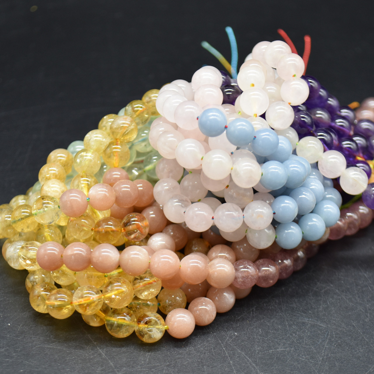Lote De Cuentas Sueltas De Piedras Naturales Redondas De 4 Mm, 6 Mm, 8 Mm, 10 Mm Y 12 Mm Para Hacer Joyas Y Pulseras. - España
