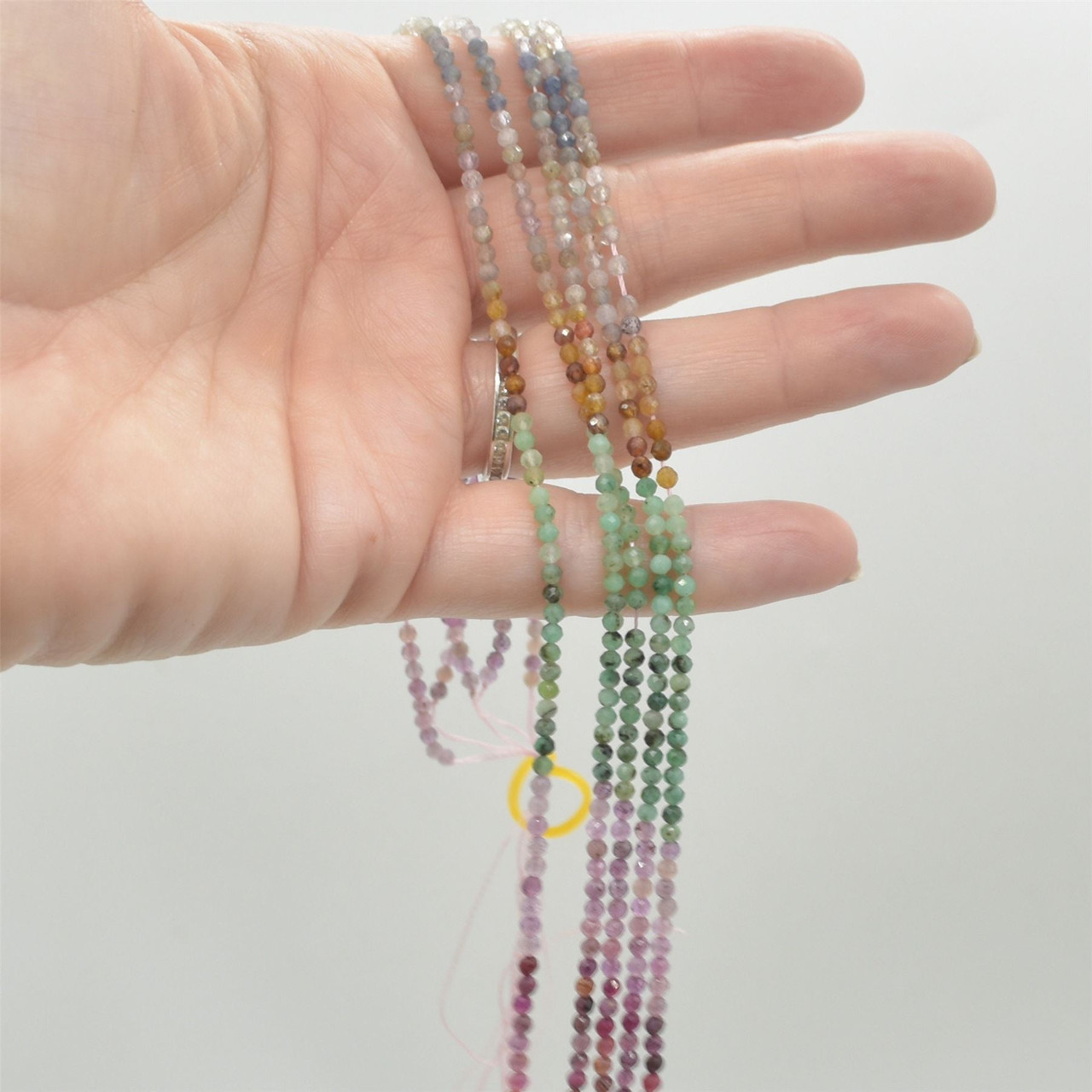 Natural Ruby, Morganite, Emerald Mixed Shades Semi-Precious