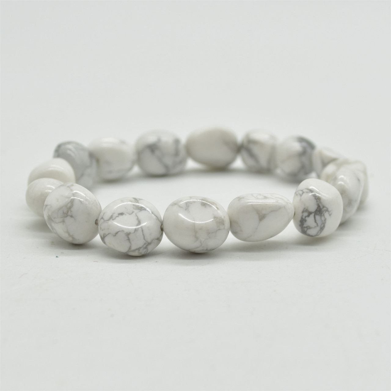 Howlite Bracelet 8mm - Energy Stone Stretch Bracelet – Marcopolo Gems Ltd