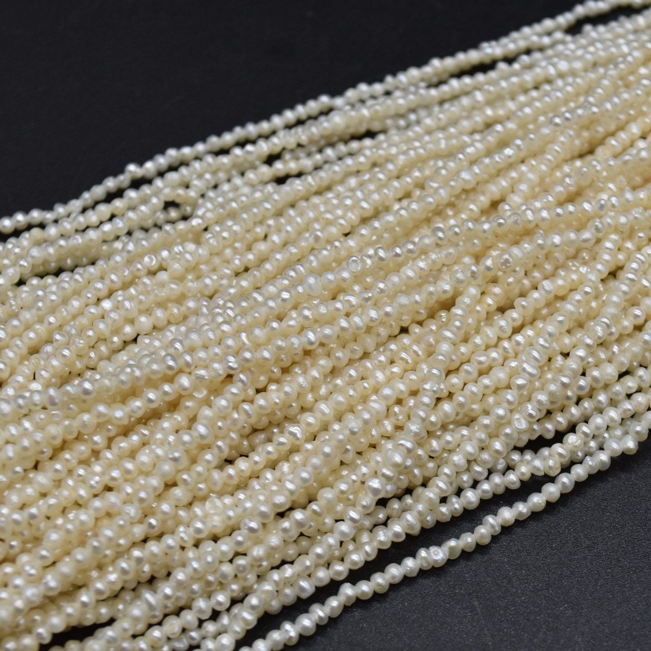 2mm Tiny Freshwater Pearl Beads Small Natural White Pearl Seed Bead For  Jewelry Making Bracelet Necklace Rings DIY 14 Strand