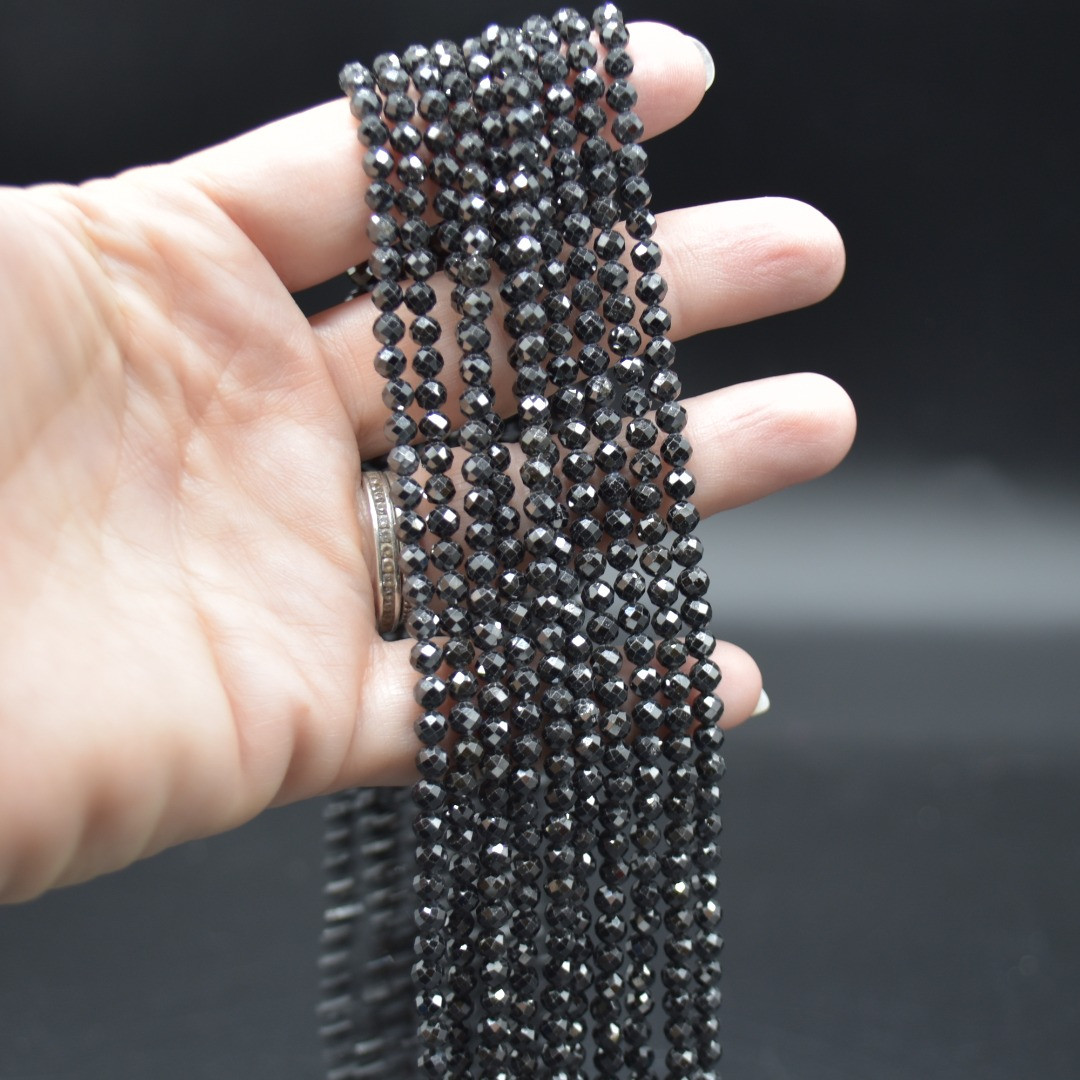 1 Strand Natural Morion Black Rock Quartz Crystal Round Beads 4mm (15,5 Zoll) – AAA-Qualität Für Schmuck DIY