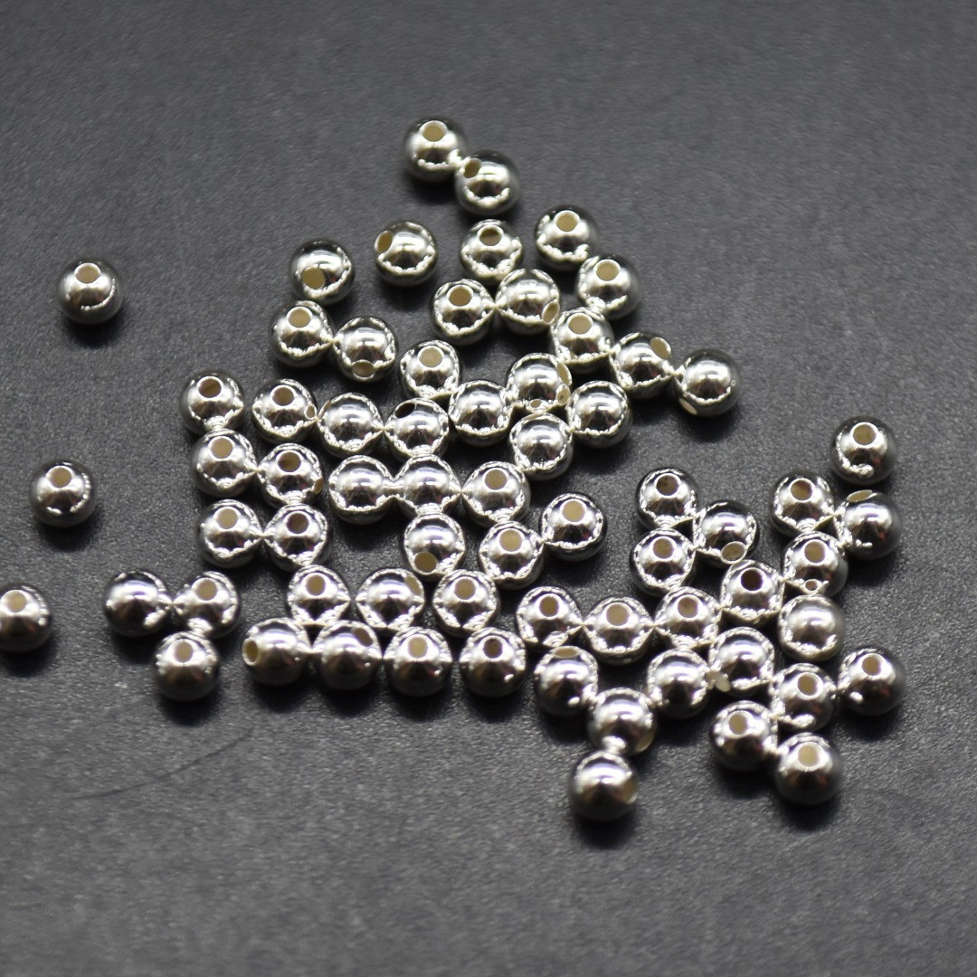 Round Beads 925 Silver Beads Wholesale 925 Sterling Silver Beads