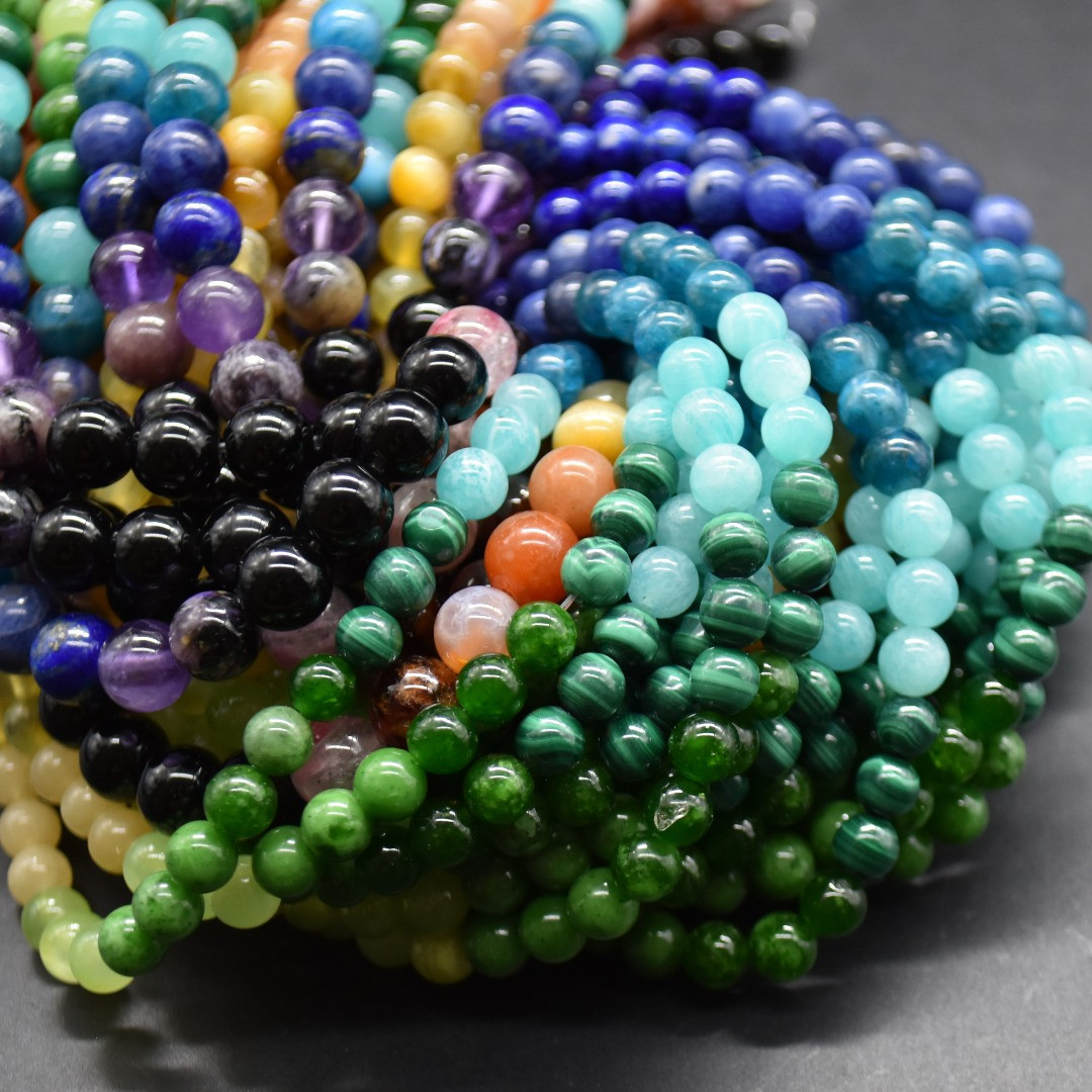 Mixed Color Agate Gemstone Beads – 6mm Round, 35cm Strand For DIY Jewelry Making