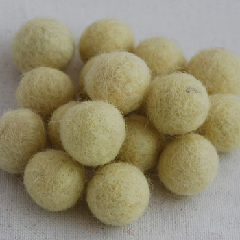100% Wool Felt Balls - 1.5cm - Cream - 25 Count / 100 Count