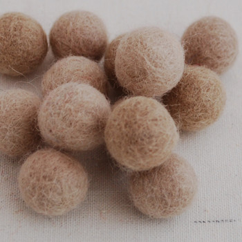 100% Wool Felt Balls - 1.5cm - Latte - 25 Count / 100 Count